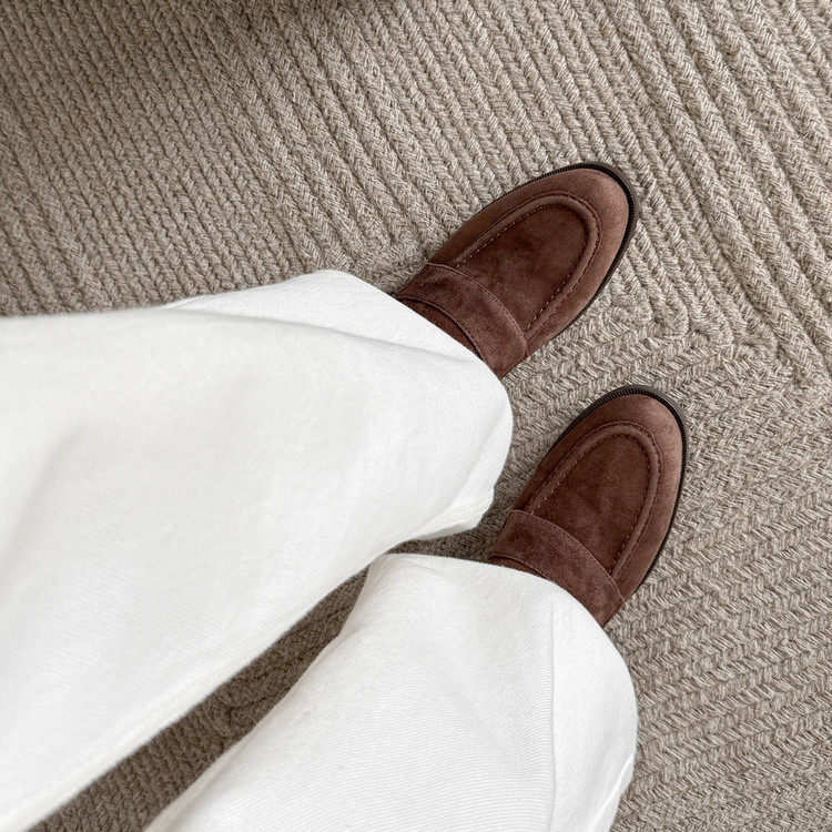 2.5cm复古风真皮乐福鞋一脚蹬懒人鞋粗跟单鞋日常通勤女鞋豆豆鞋,淘宝优惠券,粉丝福利购,淘宝优惠卷