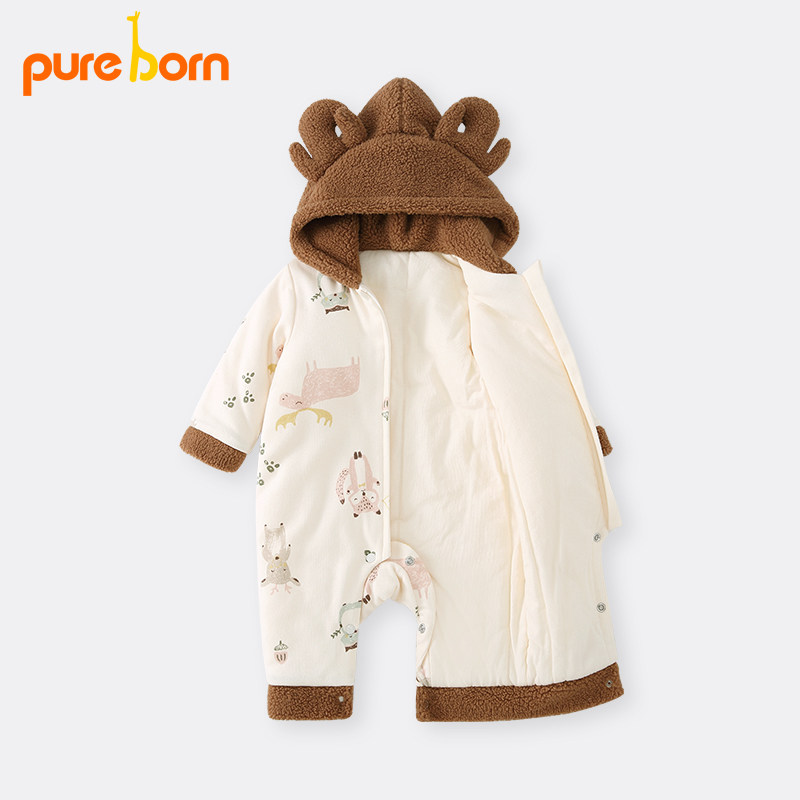 pureborn宝宝冬季新生 pureborn博睿恩连身衣/爬服/哈衣