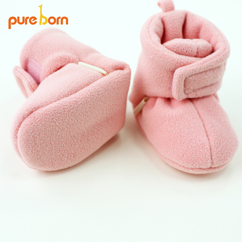 婴儿护脚套秋冬加厚新生儿软底鞋子宝宝保暖摇粒绒加绒鞋 pureborn 婴儿护脚套秋冬加厚新生儿软底鞋子宝宝保暖摇粒绒加绒鞋 pureborn