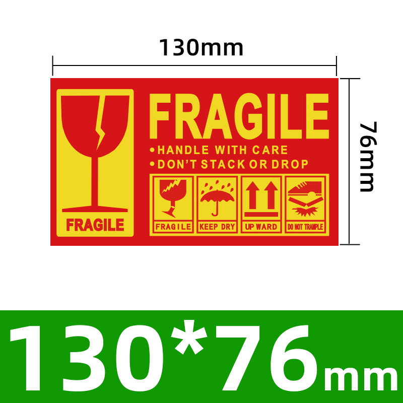 易碎品贴纸标签纸不干胶FRAGILE中英文版定制印刷大号递物流包装外箱玻璃勿压小心轻拿轻放标贴警示语贴防摔 - 图3