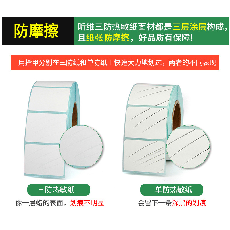 三防热敏标签纸30*30mm*1000张热敏条码打印机不干胶标签贴纸方型打印纸二维码广告条形码纸3*3cm - 图1