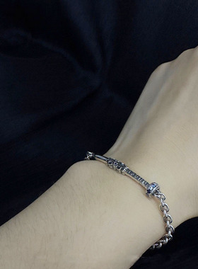 925银彩色锆石钉子手链