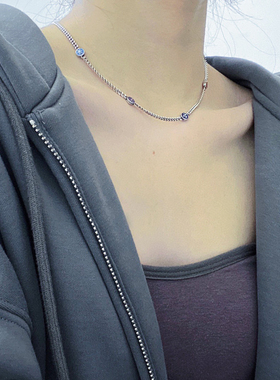 滴油彩色十字马鞭项链