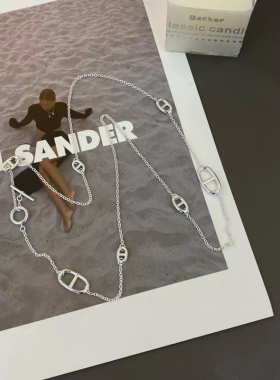 925银复古女士猪鼻子长款项链