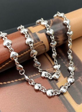 925银复古女士爱心项链