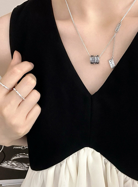 女士款银饰个性算盘珠项链