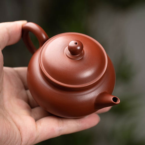潮州纯手工手拉壶张景雅朱泥壶西施壶 紫砂壶水平壶直嘴梨壶茶壶 - 图2