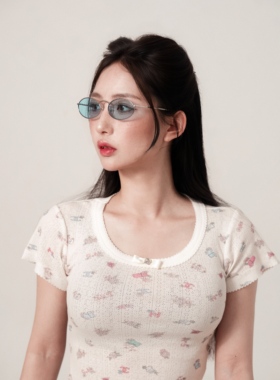 日娜高奢 太阳眼镜【迪丽热巴同款椭圆框钛金属素颜光学镜大小姐