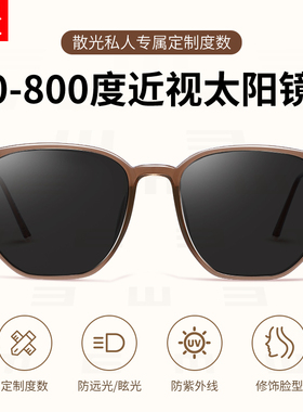 冷茶色大框近视墨镜女款可配度数