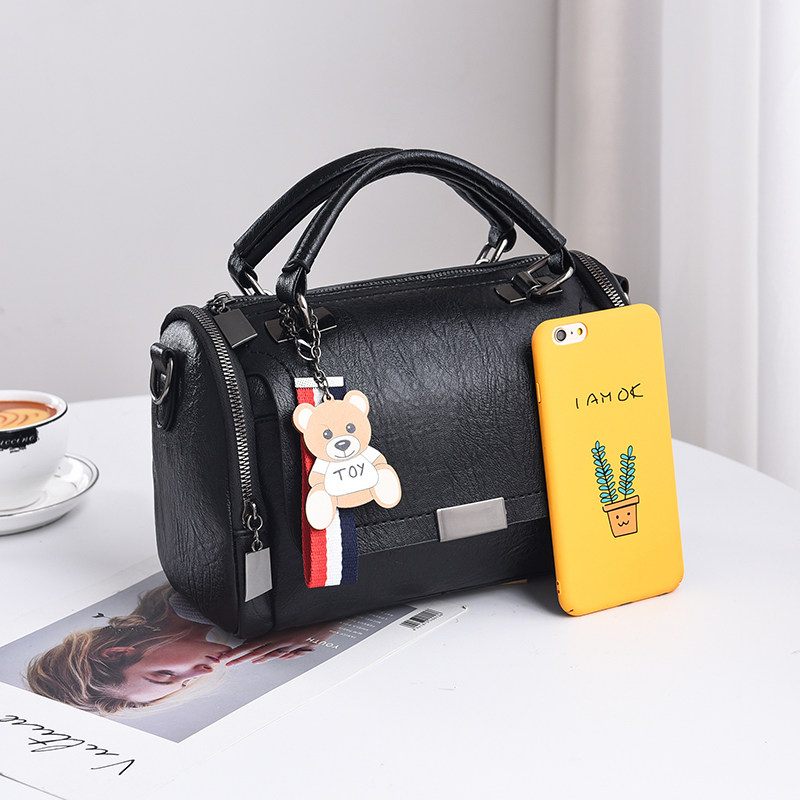 新款2021韩版爆款软皮波士顿小包包 诗艺箱包女士包袋