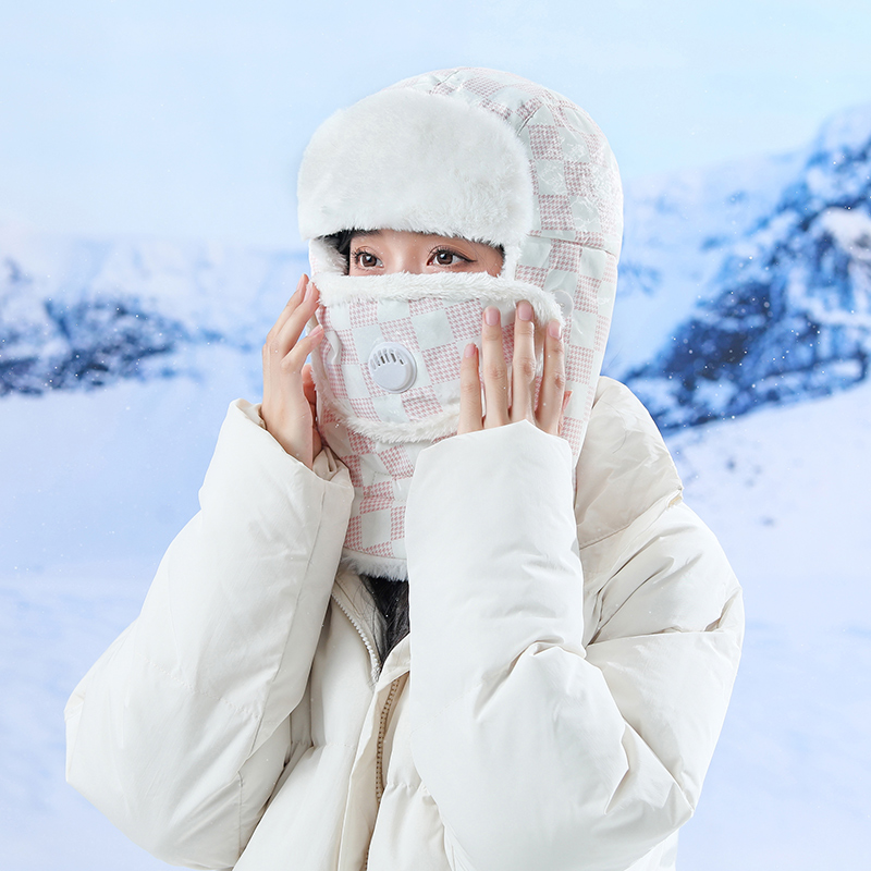 雷锋帽女款冬季可爱加绒棉帽子冬天骑车保暖神器电动车防风防寒帽 - 图3