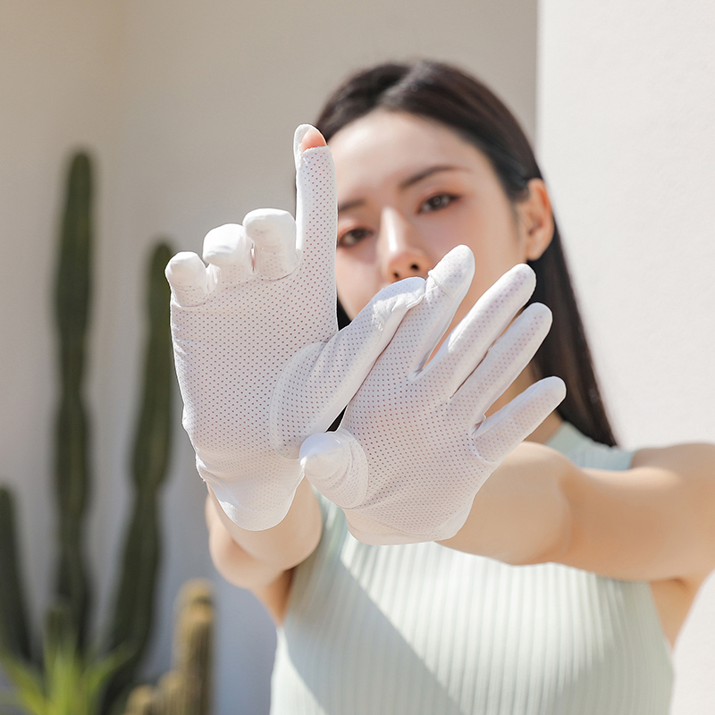 夏季开车冰丝防晒手套袖套女防紫外线薄款户外遮阳透气骑行电动车-图3