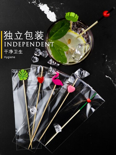 12CM创意一次性水果叉 花签 竹签艺术点心叉 日料店鸡尾酒KTV摆件 - 图2