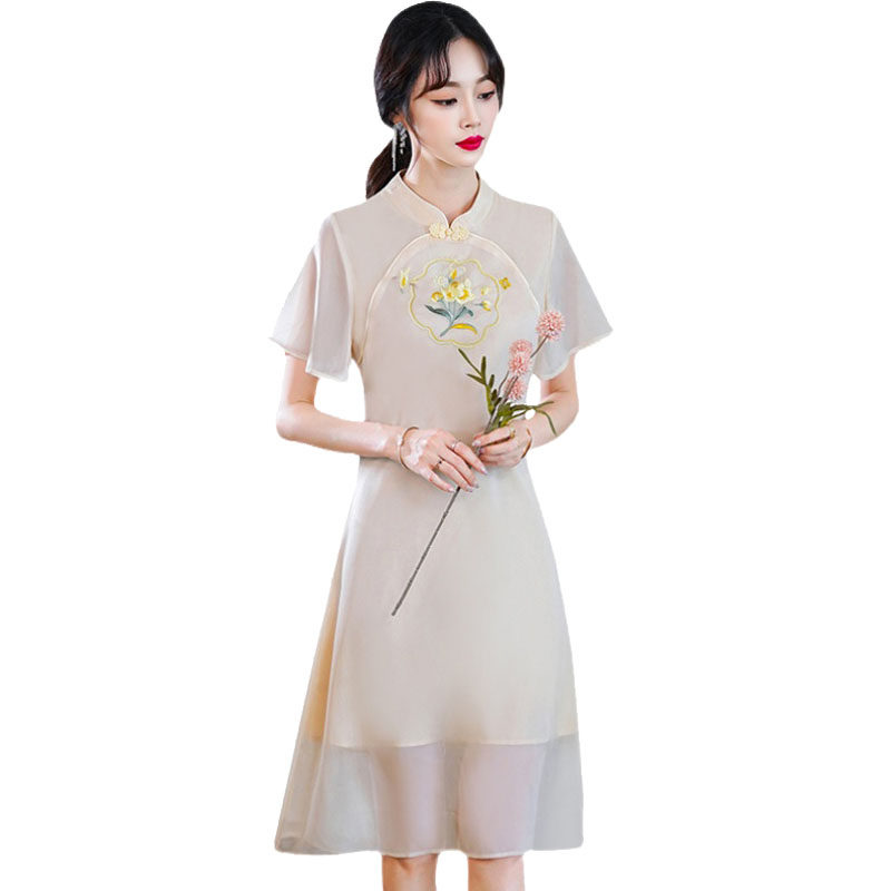 仙气汉服女改良版旗袍2022夏连衣裙 情姿妃连衣裙