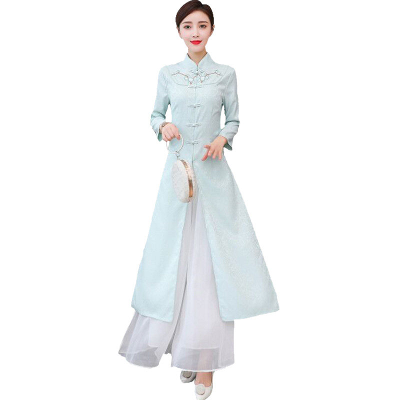 秋冬禅意文艺中式汉服改良连衣裙 情姿妃连衣裙