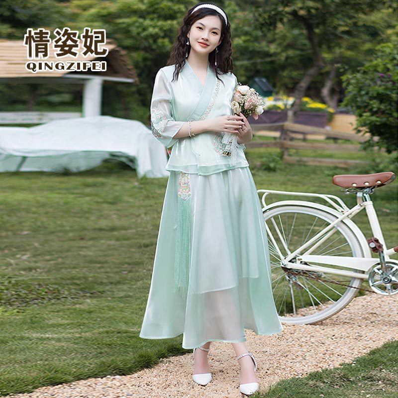 春夏汉服中国风改良旗袍上衣工作服 情姿妃上衣