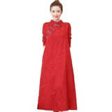 Осеннее ципао, осенняя юбка, ретро ханьфу, платье, китайский стиль, большой размер, из хлопка и льна