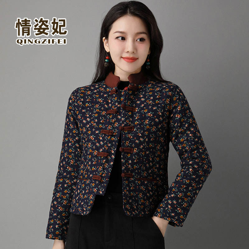 中国风秋冬中式改良旗袍复古小棉袄 情姿妃上衣