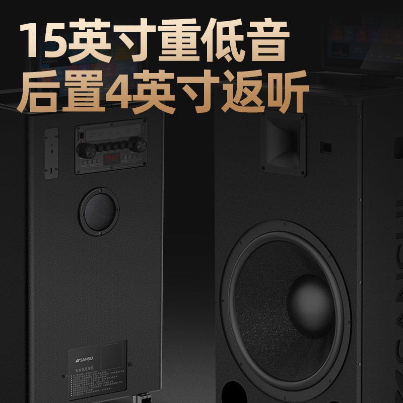 Sansui/山水 E155户外高端音响专业家庭15寸演出移动KTV带显示屏 - 图3