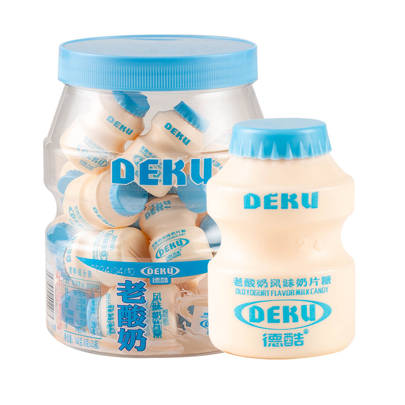 德酷老酸奶风味奶片糖果儿童节零食健康小吃营养酸奶糖小瓶压片糖 - 图3