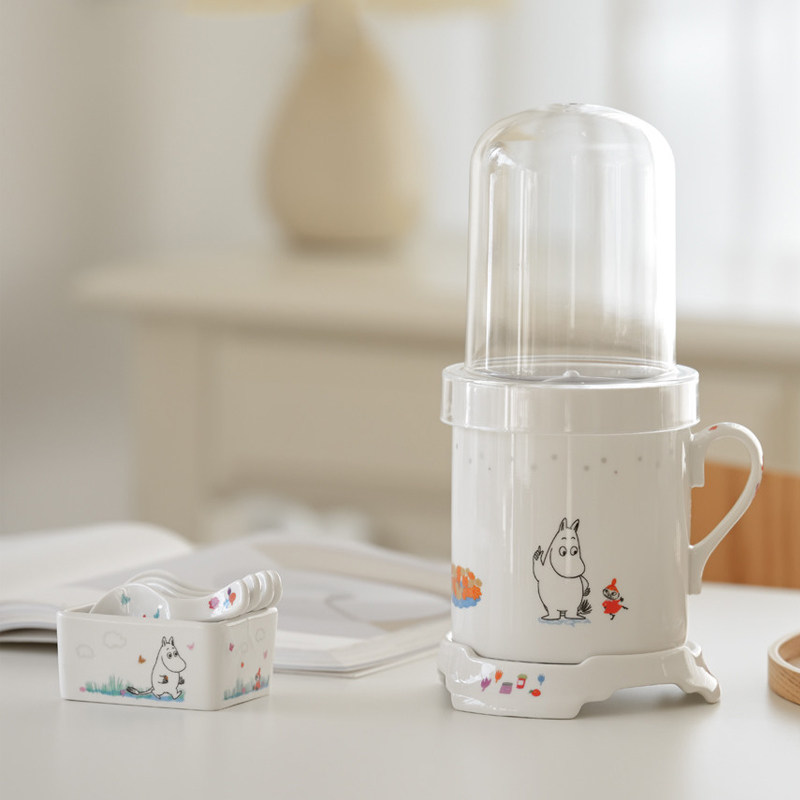 韩国进口姆明 moomin陶瓷餐具笼架smf筷子筒收纳盒沥水勺叉筒套装,淘宝优惠券,粉丝福利购,淘宝优惠卷