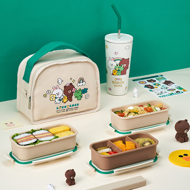 韩国直邮locknlock LINE FRIENDS联名不锈钢550ml大容量吸管杯 - 图1