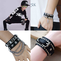 Child Rivet Bracelet Girl Han Version Chain Personality Hand Decorated Men Hip Hop Wind Bully Punk Performance Leather Bracelet