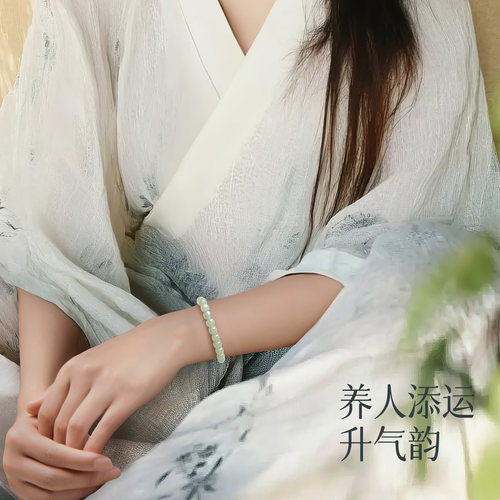 庆祥泰和田玉散珠桶珠老型珠和田玉珠子散珠玉石单珠手工diy手链 - 图0