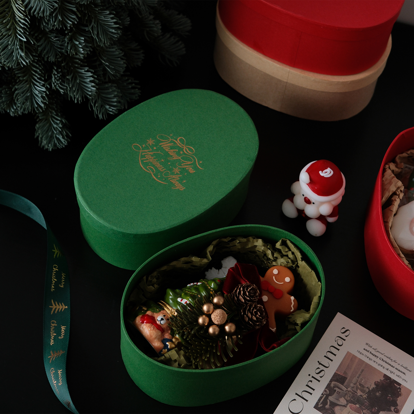 牛皮纸盒万圣节圣诞节椭圆形礼盒伴手礼盒子烘焙包装盒礼品盒定制 - 图0