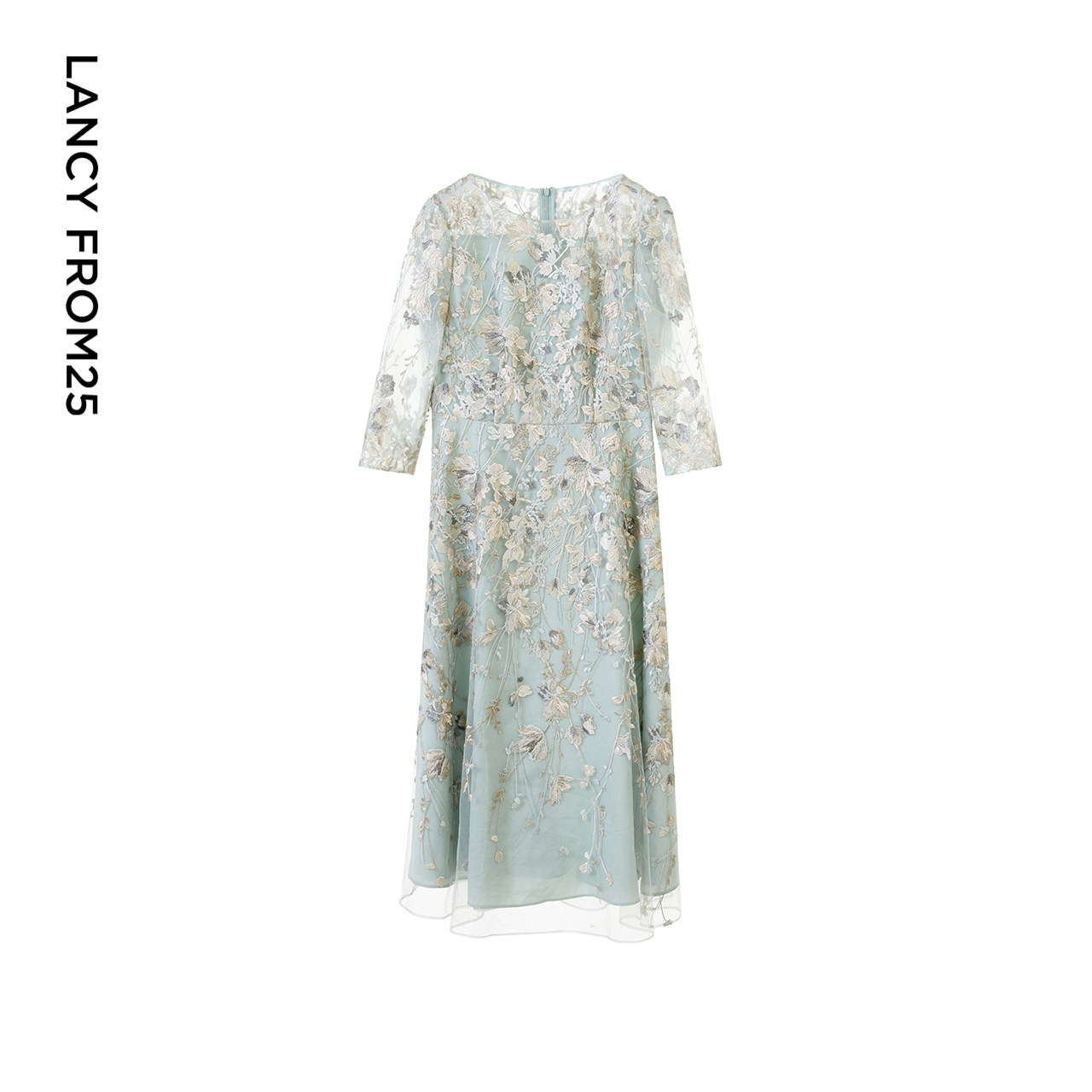 朗姿重工蕾丝刺绣法式礼服2024年春季新款高级感连衣裙气质裙子女,淘宝优惠券,粉丝福利购,淘宝优惠卷