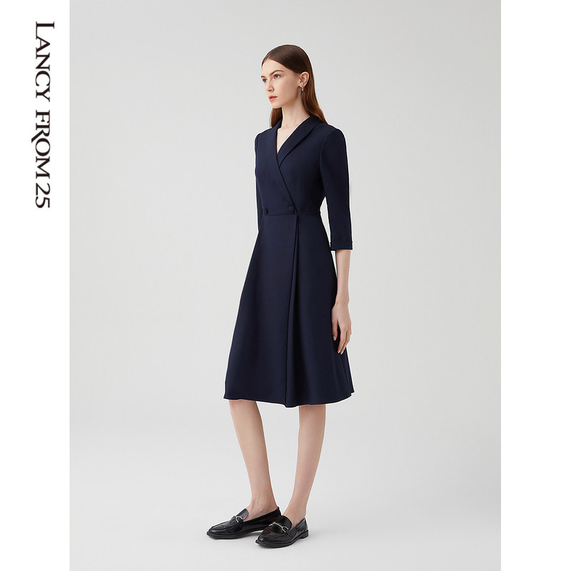 朗姿法式商务职业西装2022连衣裙 朗姿连衣裙