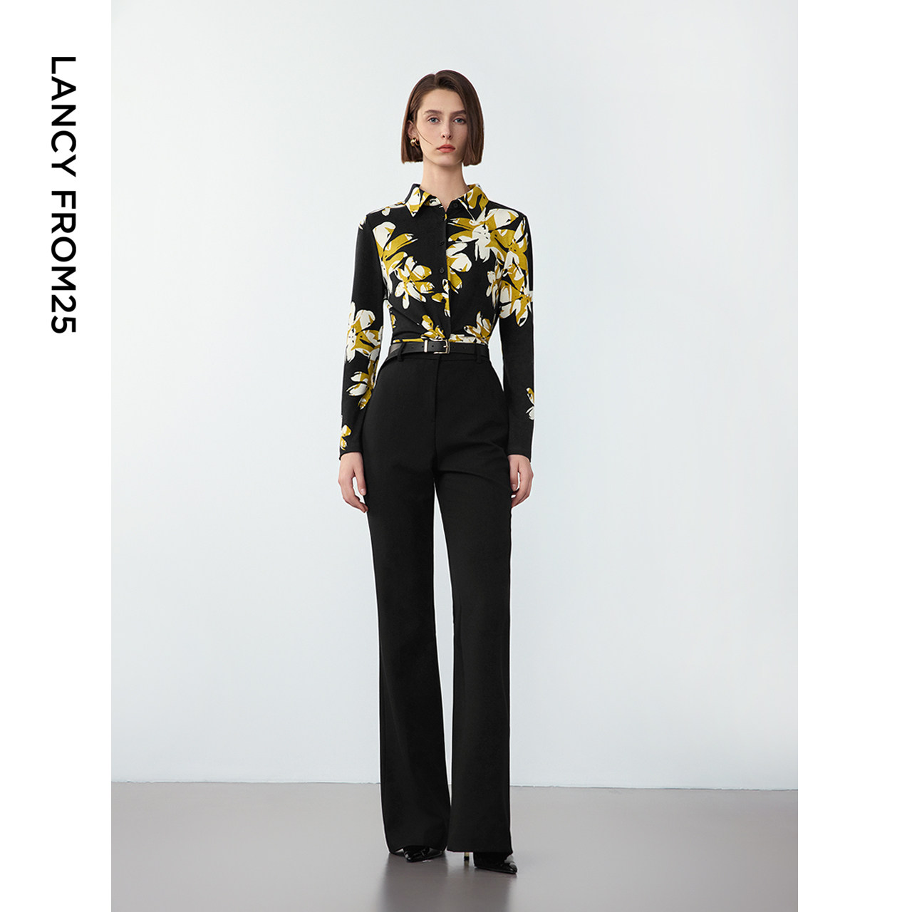 朗姿高级感黑色通勤长裤高腰显瘦气质裤子2024冬季新款时尚西装裤,淘宝优惠券,粉丝福利购,淘宝优惠卷