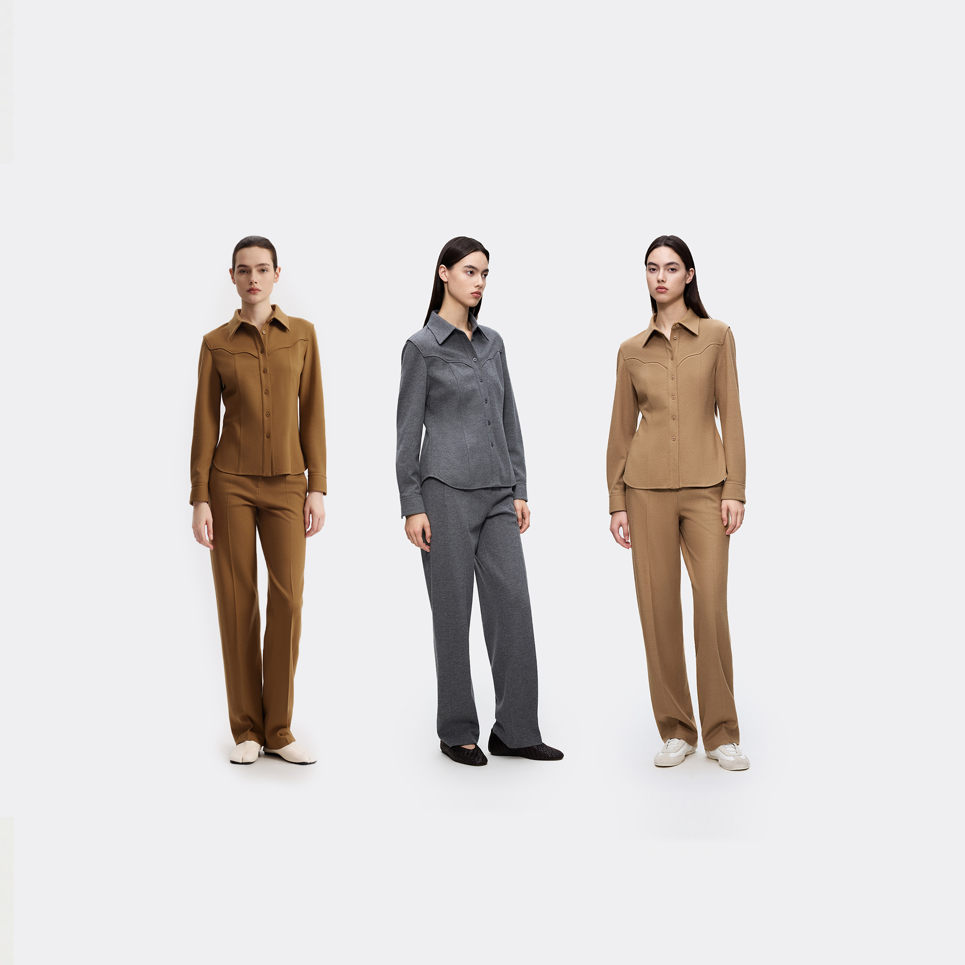 【从绒系列】朗姿羊毛直筒阔腿西装裤气质通勤长裤2025年冬季新款 - 图1