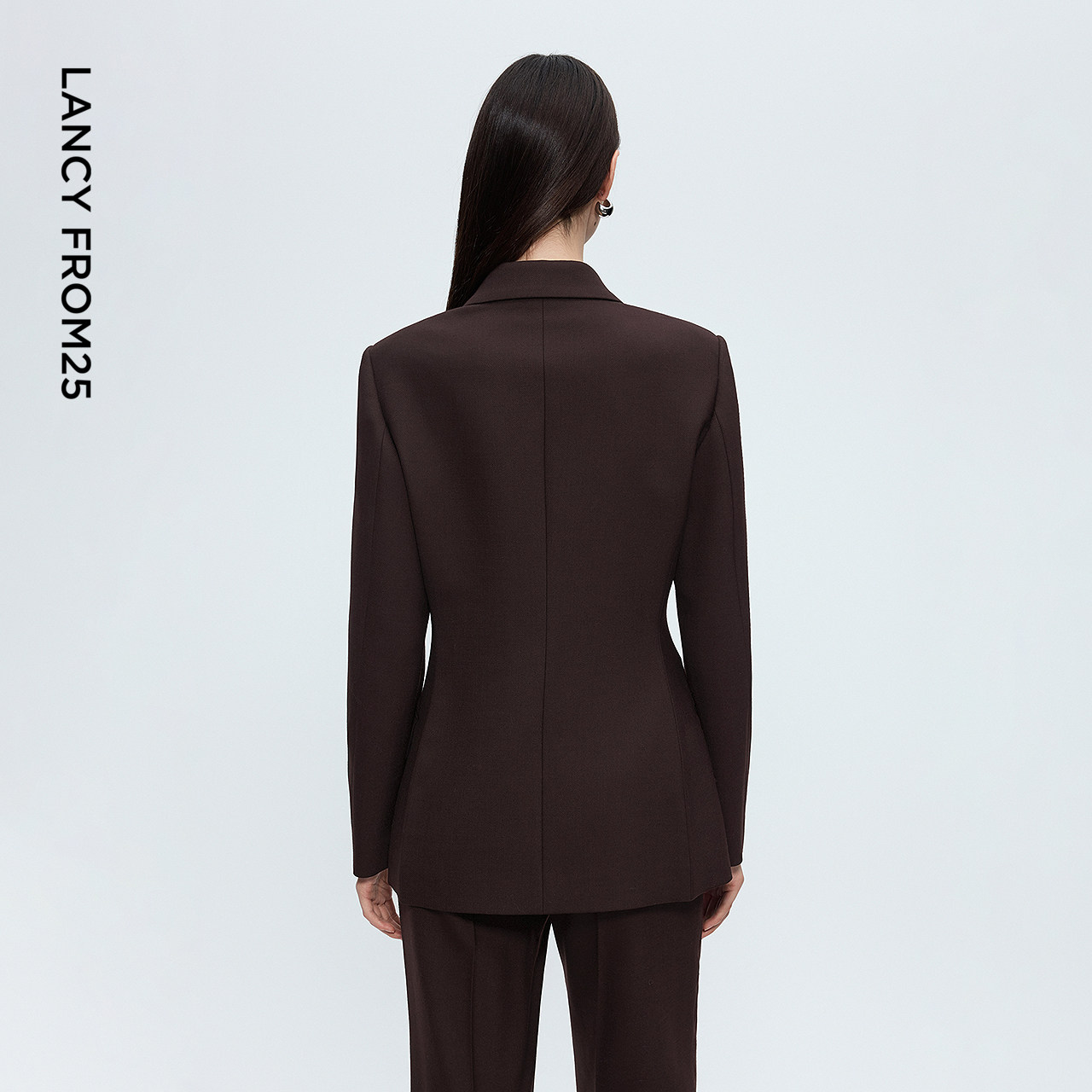 朗姿安克拉红高智感西装外套/西裤双排扣优雅女2025年冬季新款女,淘宝优惠券,粉丝福利购,淘宝优惠卷