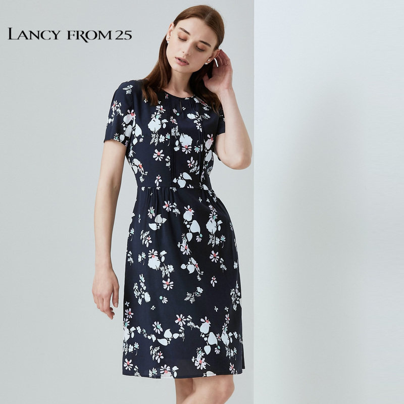 lancy朗姿商场同款夏季修身连衣裙 朗姿连衣裙