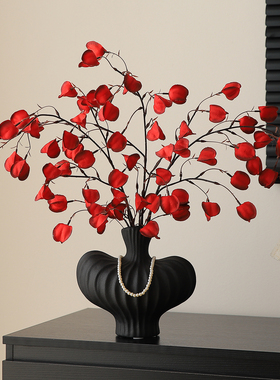 2026新年红色灯笼果假花仿真花摆设客厅电视柜边几餐桌装饰品摆件