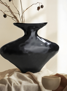 中古风陶瓷花瓶轻奢高档客厅电视柜餐桌面家居装饰摆件高级感小众