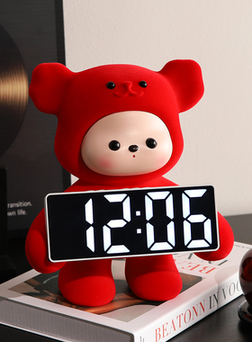 可爱治愈创意时钟摆件入户玄关酒柜客厅家居房间好物办公桌装饰品