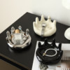 Creative palm tray ornaments, high-end niche ceramic jewelry ring storage, entrance key desktop storage rack