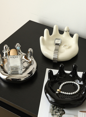 法式复古入户玄关钥匙首饰收纳展示托盘中古风桌面摆件高级感小众