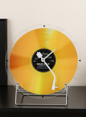 复古黑胶唱片桌面时钟摆件电视机柜装饰品改造房间小物件家居好物