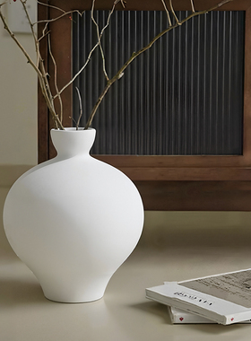 中古风陶瓷花瓶摆件高级感小众入户玄关客厅电视柜餐桌面家居装饰