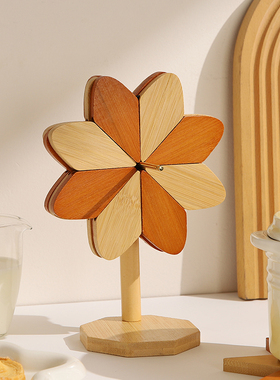 高级感隔热垫餐桌装饰品摆件创意一棵树实木防烫锅垫折叠杯垫碗垫