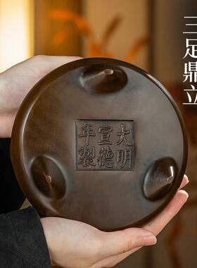 纯黄铜香炉家用室内盘香炉