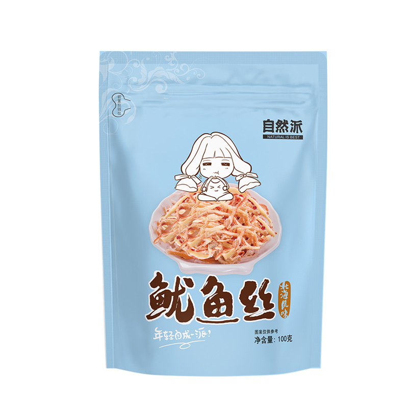 自然派鱿鱼丝100g*2袋北海炭烧手撕鱿鱼条干货海味即食零食小包装高清大图