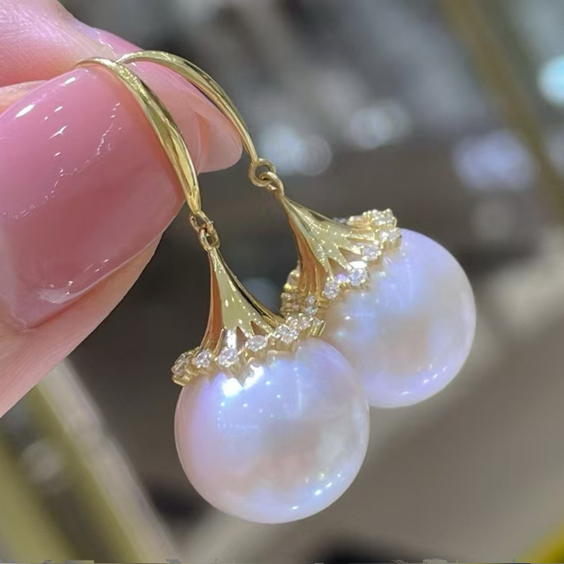 【年货珠宝专场】梨花大龙珠耳钩近正圆,淘宝优惠券,粉丝福利购,淘宝优惠卷