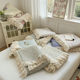 Korean-style cotton double-layer yarn bed cover new floral pure cotton three-piece set four seasons universal thickened cotton anti-slip sheet