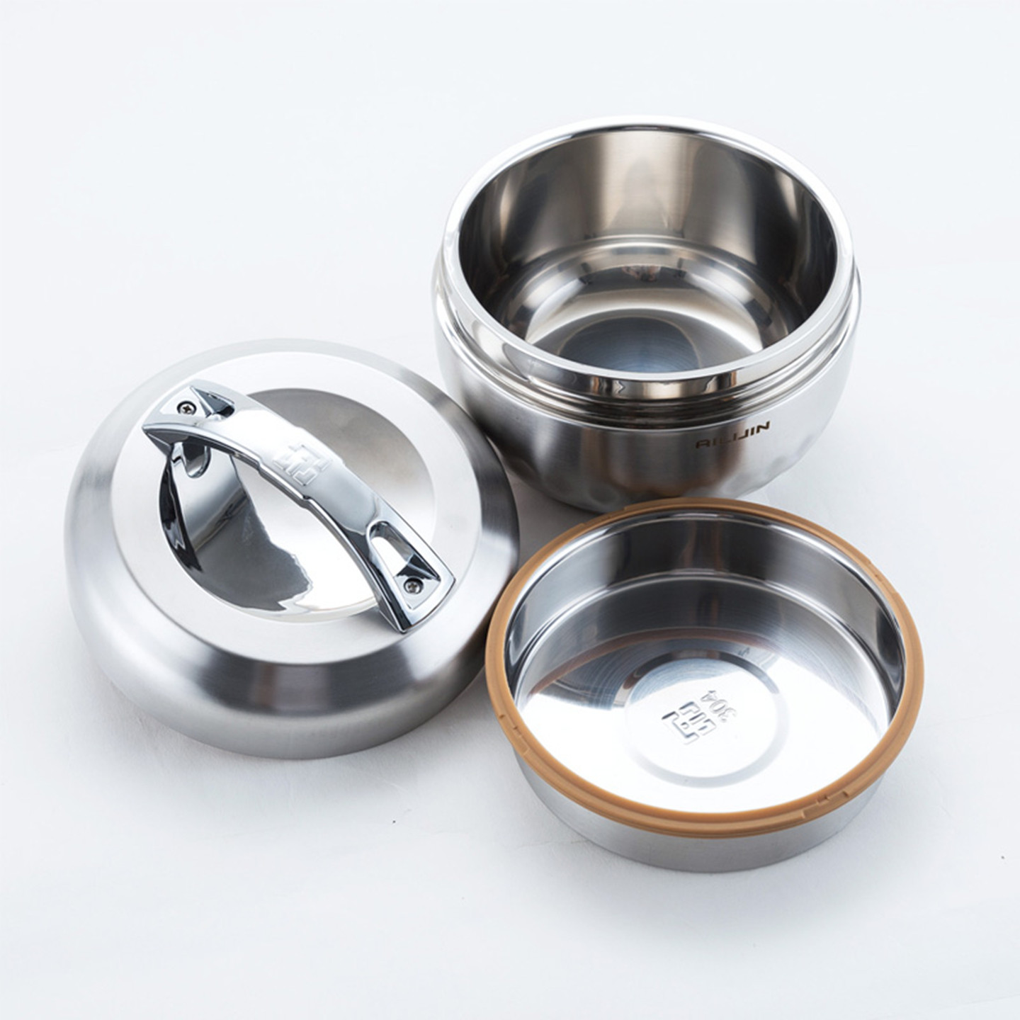 爱丽金304不锈钢1人保温饭盒密封防溢漏便携小饭缸学生苹果便当盒,淘宝优惠券,粉丝福利购,淘宝优惠卷