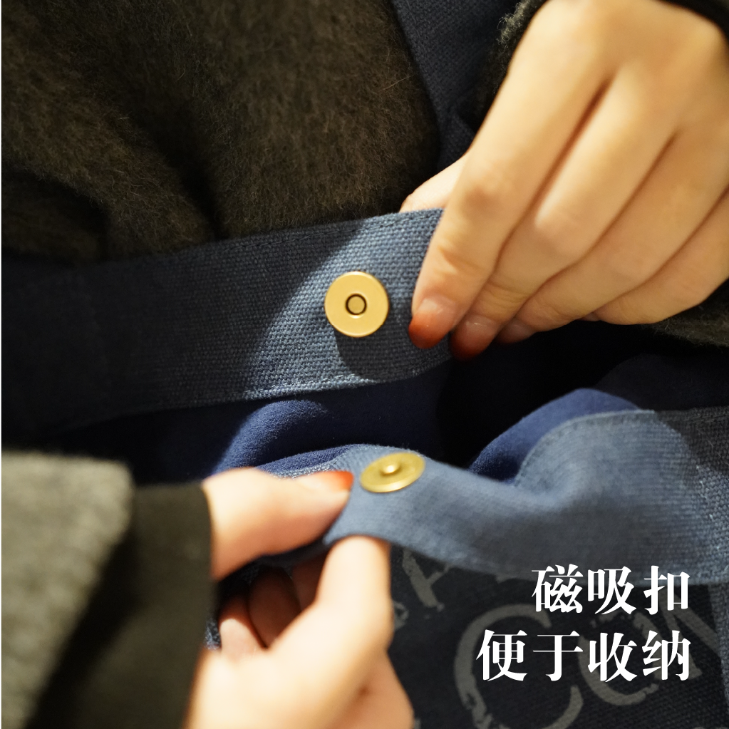 译森文创 《莎士比亚书店》周边文创帆布包 水洗帆布不掉色磁吸扣大容量时尚通勤手提袋上班族单肩休闲百搭斜挎包尤利西斯 - 图3