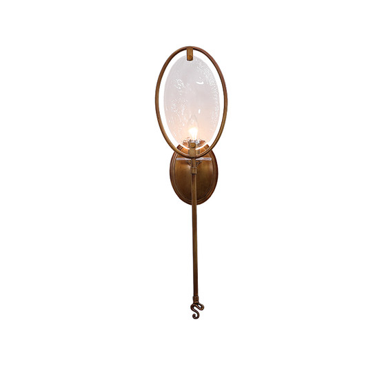 American retro personalized all-copper living room long pole wall lamp